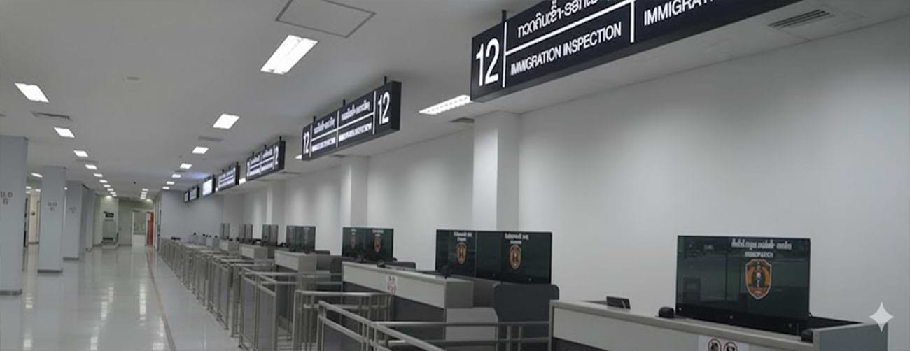 Traveler presenting Laos eVisa at the immigration checkpoint