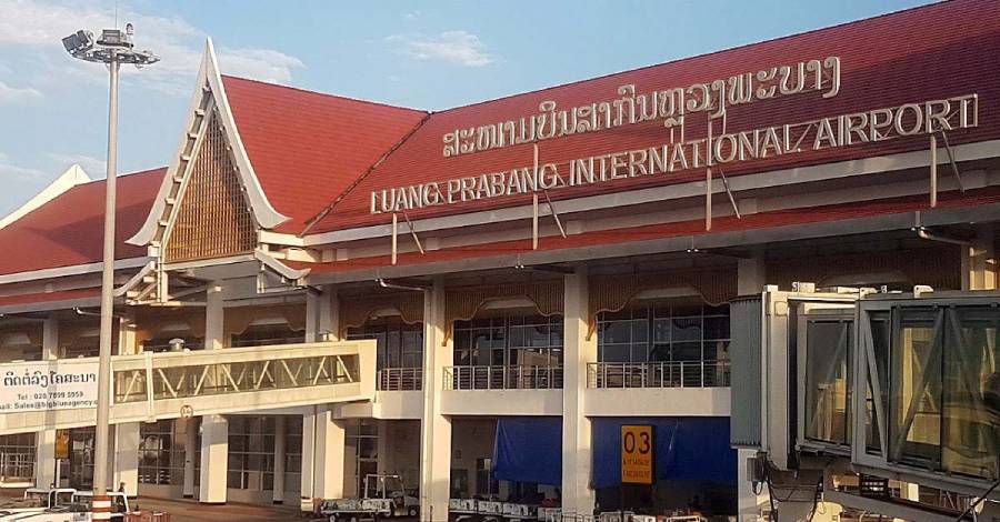 Traditional architecture of Luang Prabang International Airport terminal