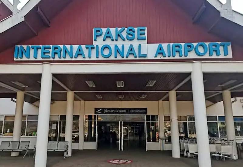 Pakse International Airport terminal building in southern Laos