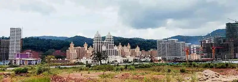 Boten Town Laos China border gateway with Golden Boten City