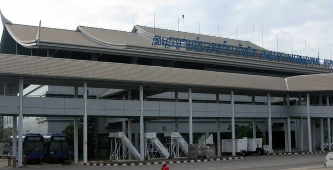 Wattay International Airport terminal in Vientiane, Laos with modern facilities for travelers