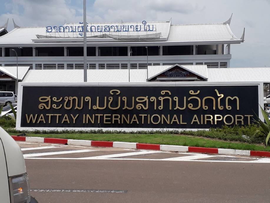 Modern terminal building of Wattay International Airport in Vientiane, Laos